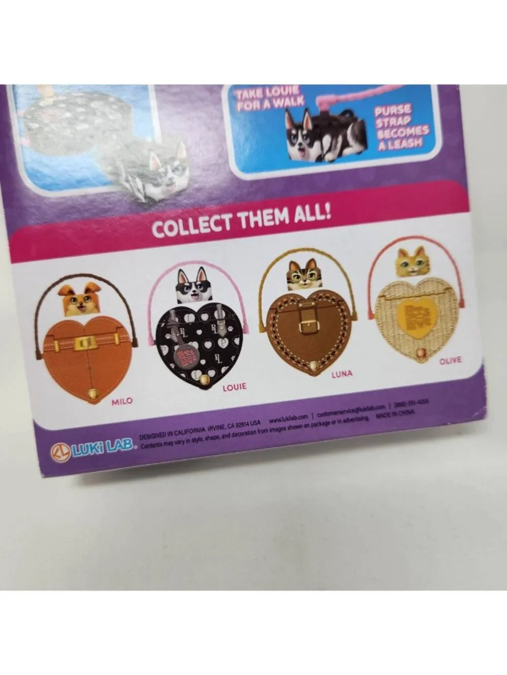 Pets 2 Love Louie the Dog Toy Pet with Heart-Shaped Animal Purse, Sealed